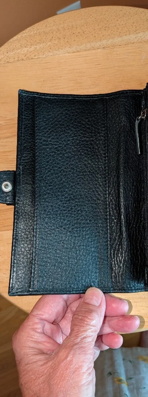 Talbots Black Leather Buckle Wallet - Women Accessories